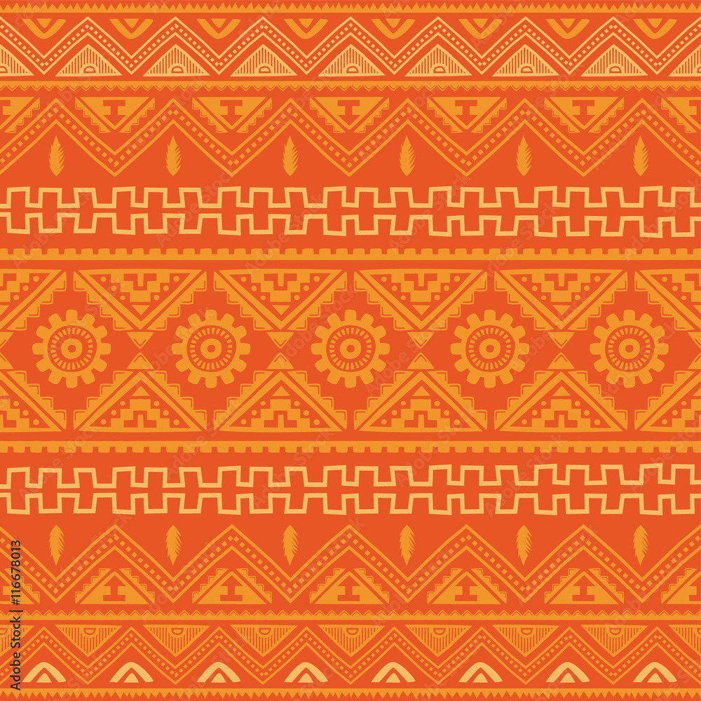 orange native american ethnic pattern