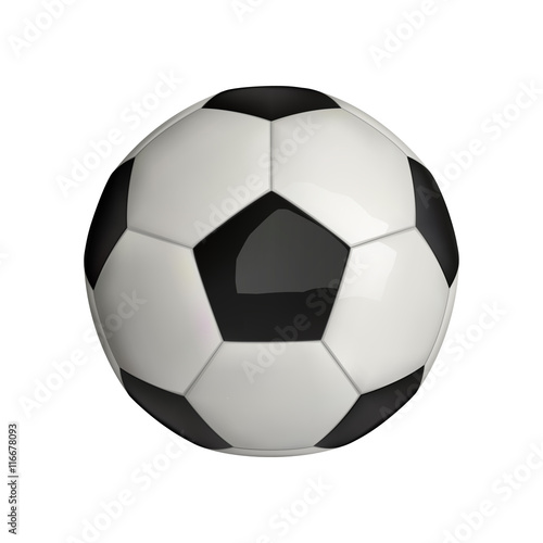 Vector illustration . Football. Soccer ball naturalistic classic 3d icon isolated on white background.