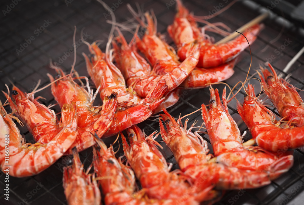 Grill fried prawns Grill fried prawns