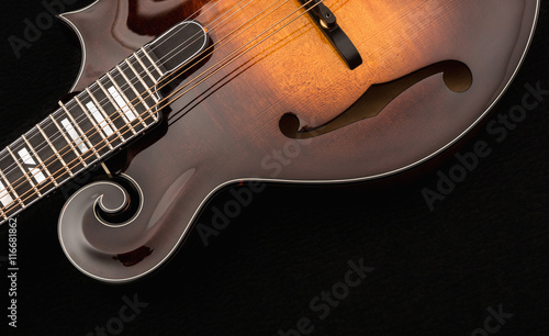 Mandolin on black background photo