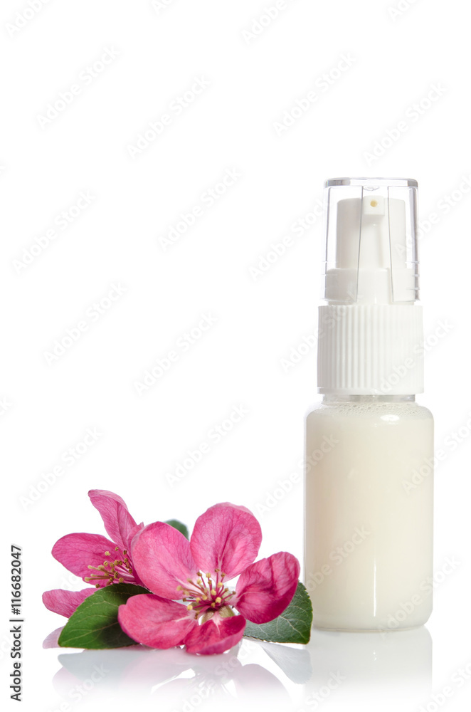 Face cream bottle with isolated on white