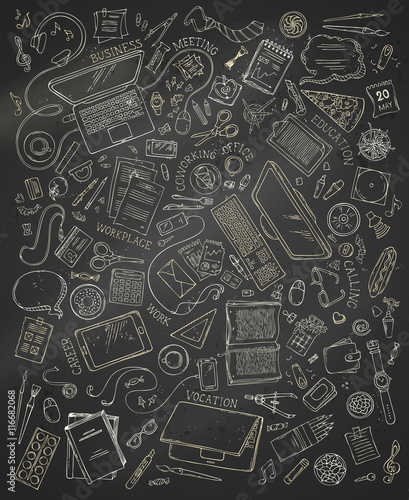 Top view of work place.