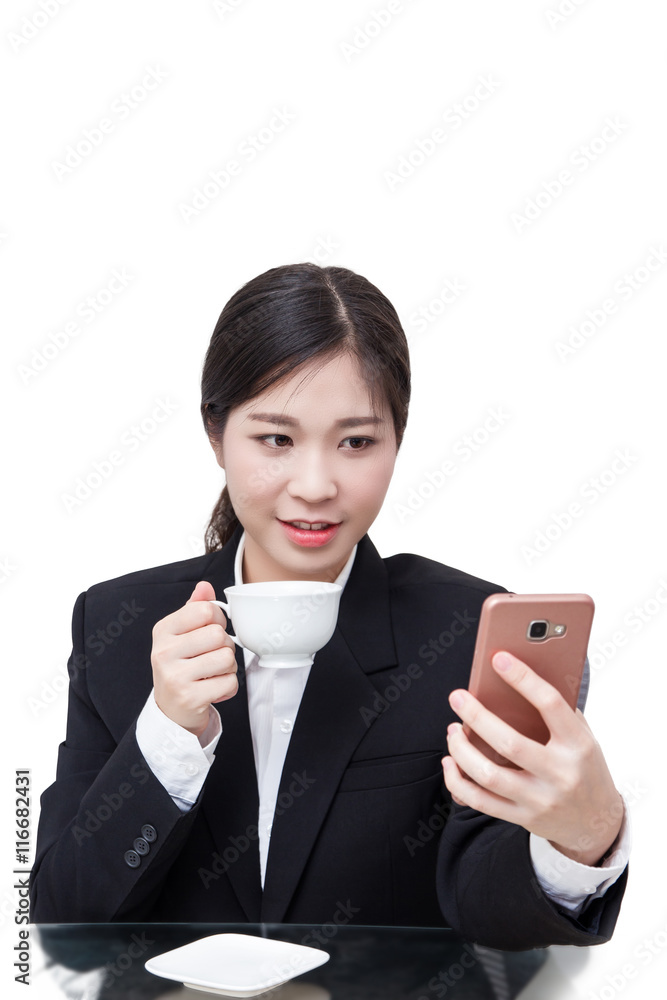 Young beautiful business woman isolated on white background. Young beautiful business woman isolated on white background.