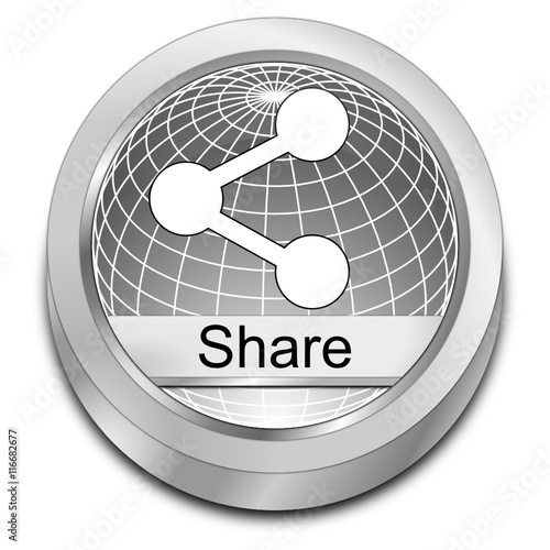 Share Button - 3D illustration
