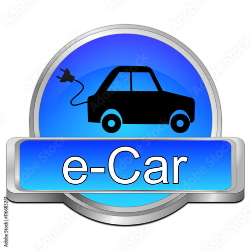 e-Car Button - 3D illustration