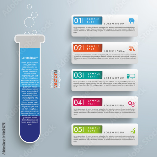 Test Tube 5 Banner Tabs Infographic