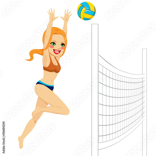 Beautiful red haired volley...
