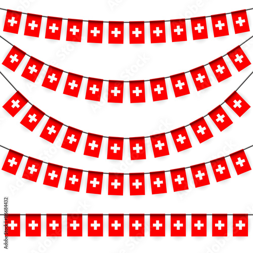 garlands with swiss national colors