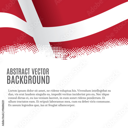 Vector background with Danish flag and copy space