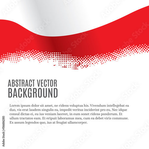 Vector background with Polish flag and copy space