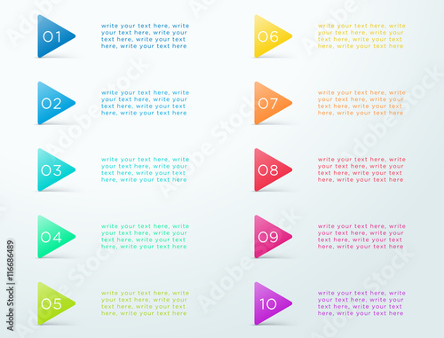 Number Bullet Point Flags 1 to 10