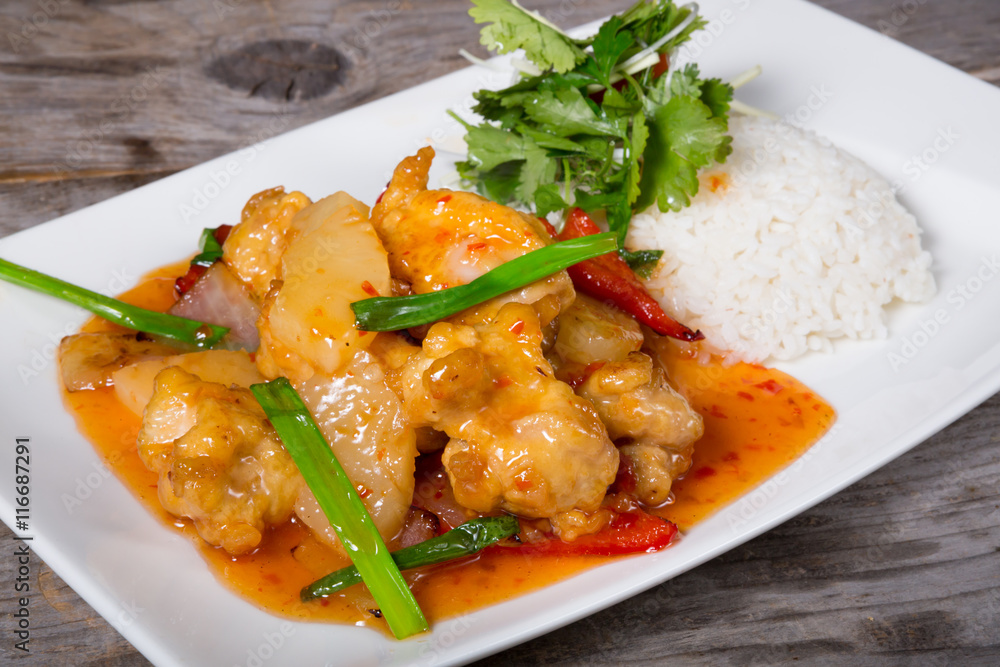 Chinese pork with pineapple Chinese pork with pineapple