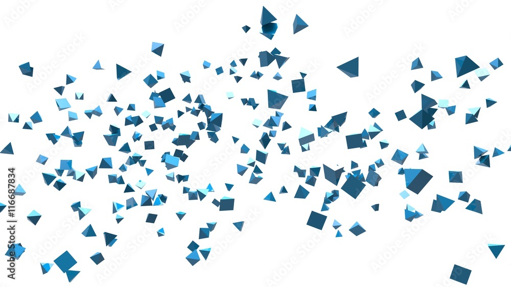 Abstract 3D Rendering Blue Triangles. Abstract 3D Rendering Blue Triangles.