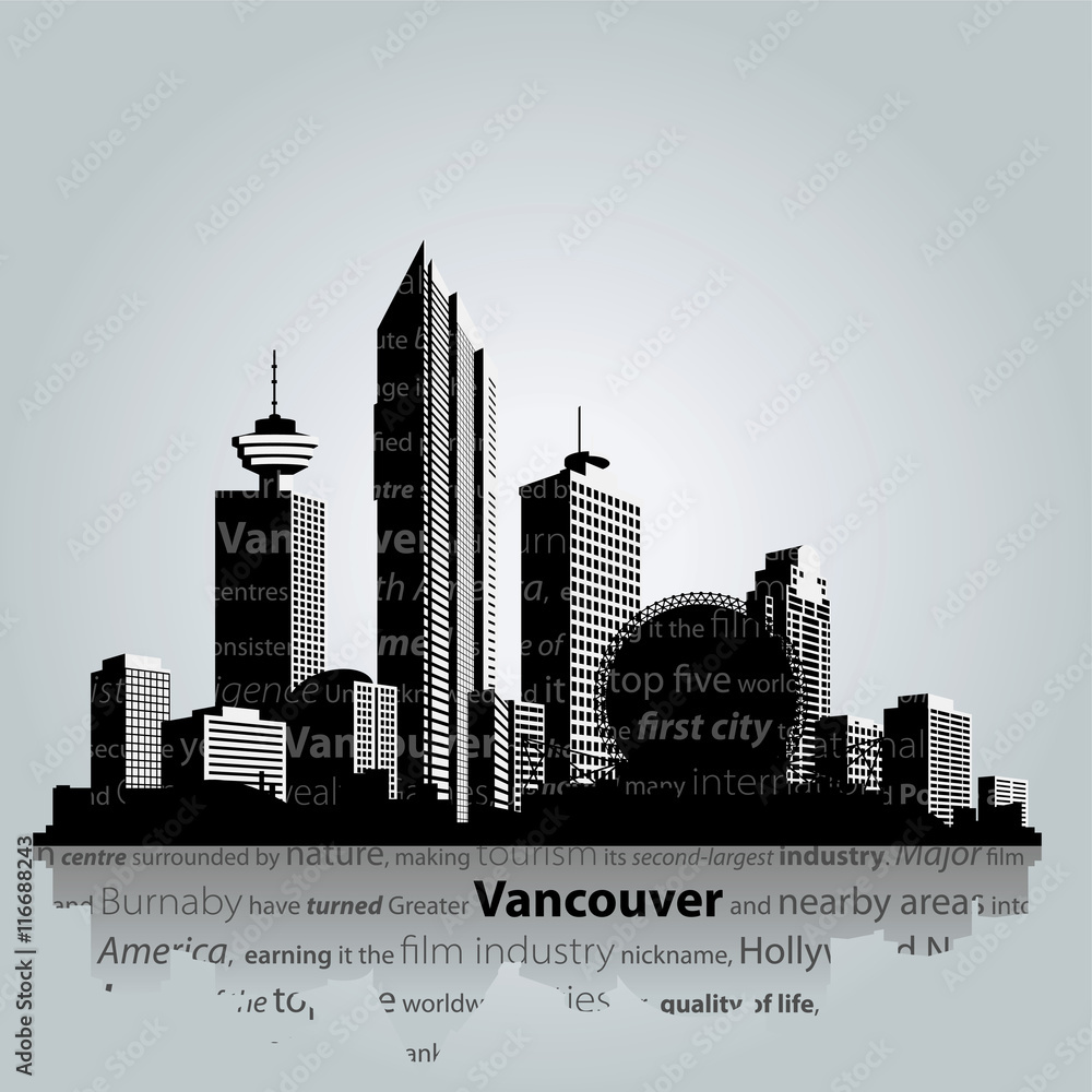 Obraz premium Vancouver vector cityscape.