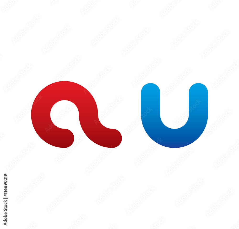 au logo initial blue and red au logo initial blue and red
