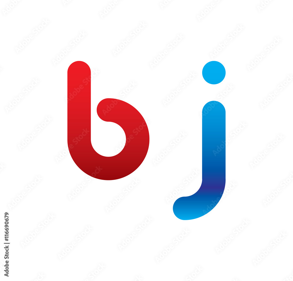 bj logo initial blue and red bj logo initial blue and red