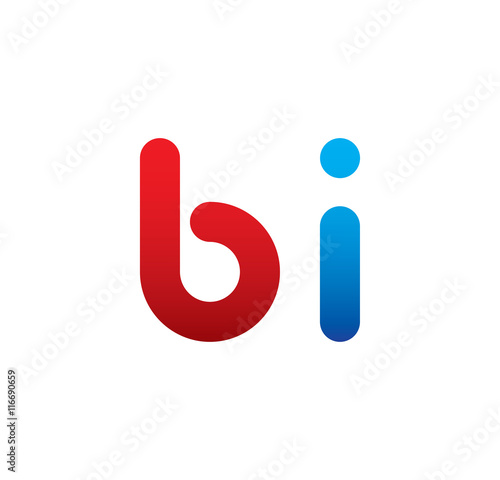 bi logo initial blue and red