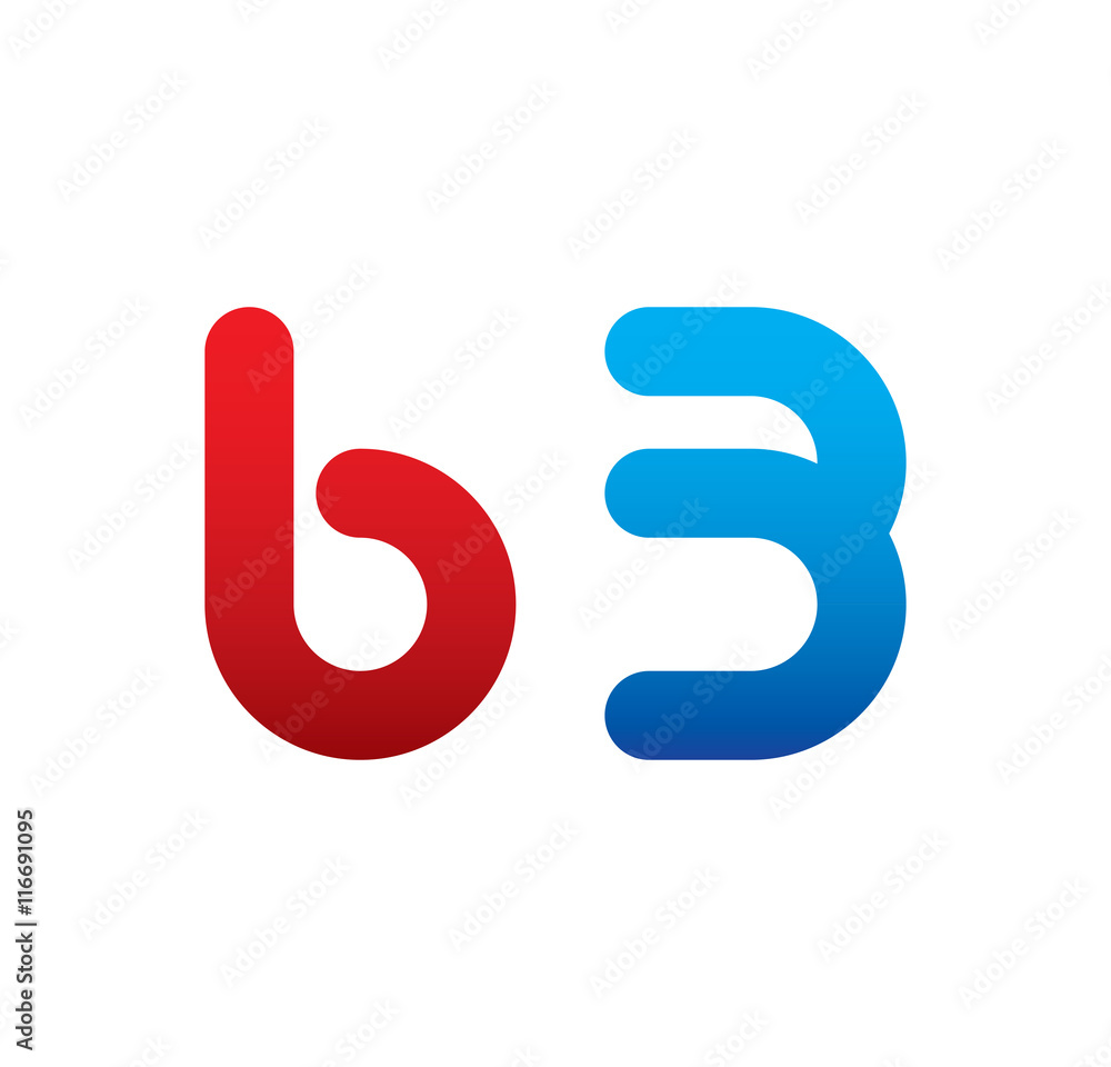 b3 logo initial blue and red b3 logo initial blue and red