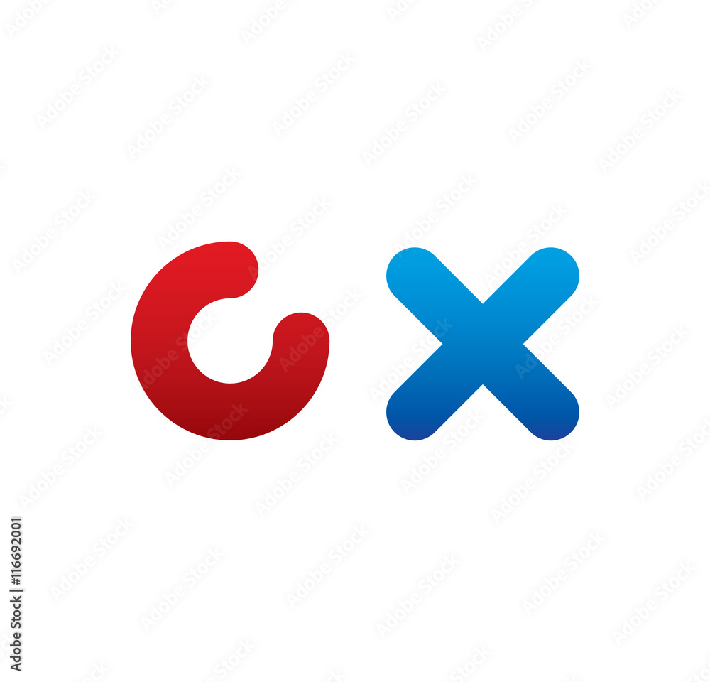 Obraz premium cx logo initial blue and red