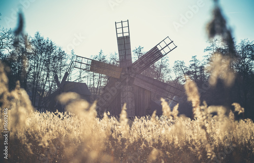 Old windmill near Sibiu, Transylvania, Romania.