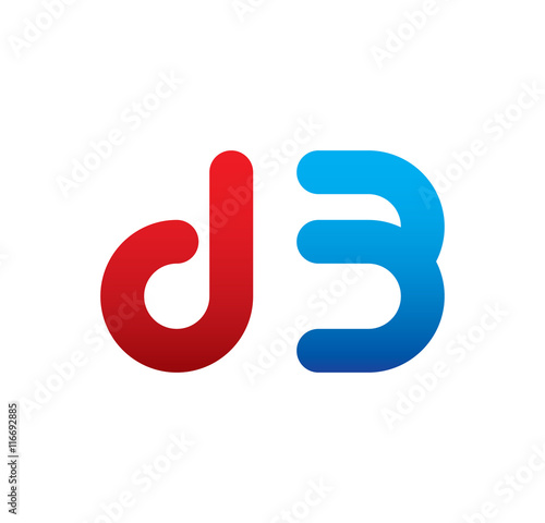 d3 logo initial blue and red