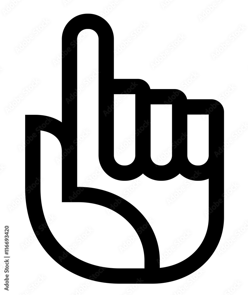 Vector icon of hand with raised index finger Vector icon of hand with raised index finger