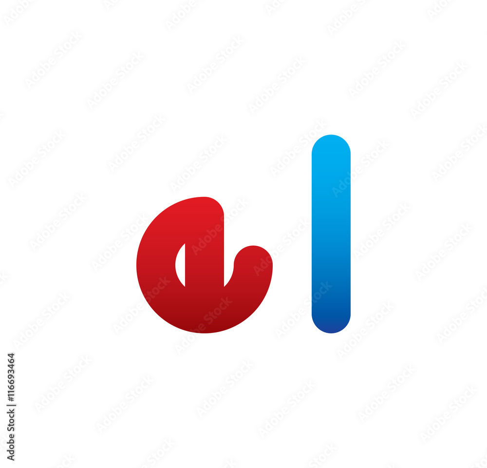 el logo initial blue and red el logo initial blue and red