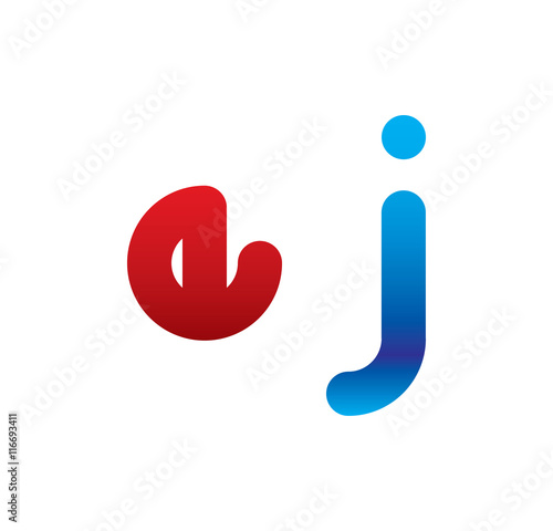 ej logo initial blue and red