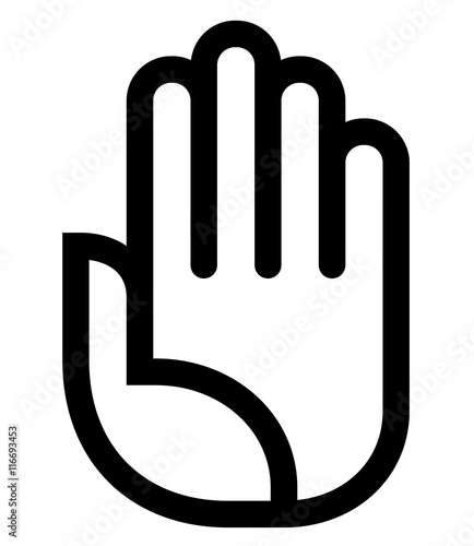 Vector icon of palm side of human hand