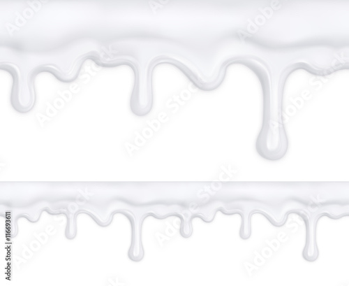 White doughnut glaze, vector seamless pattern mesh