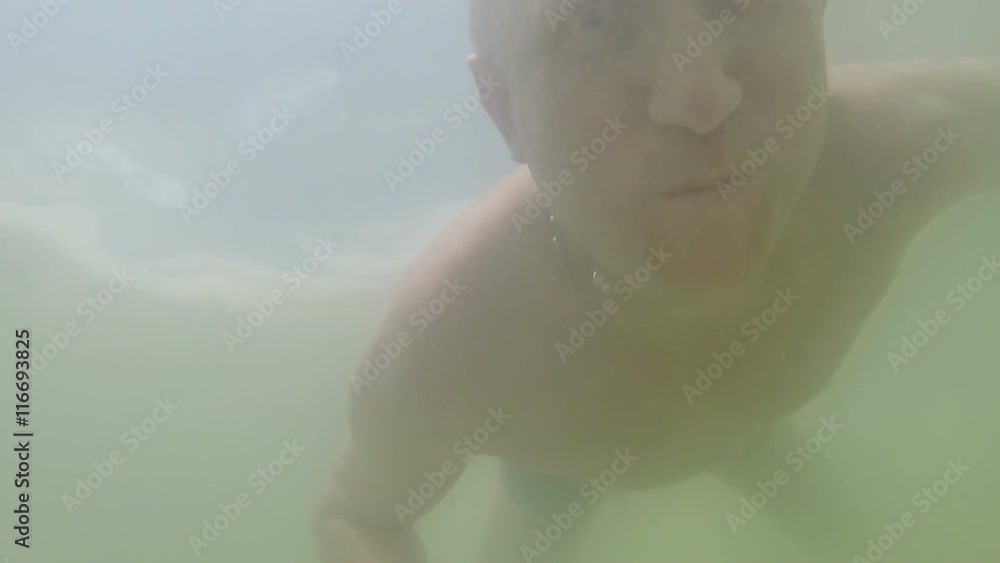 Man vacation Holiday of man at sea, dives and puts out tongue . Underwater shoot
Man vacation Holiday of man at sea, dives and puts out tongue . Underwater shoot