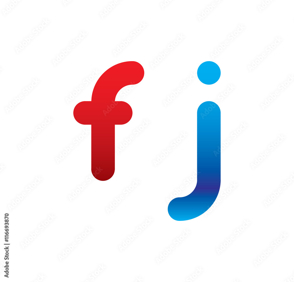 fj logo initial blue and red fj logo initial blue and red