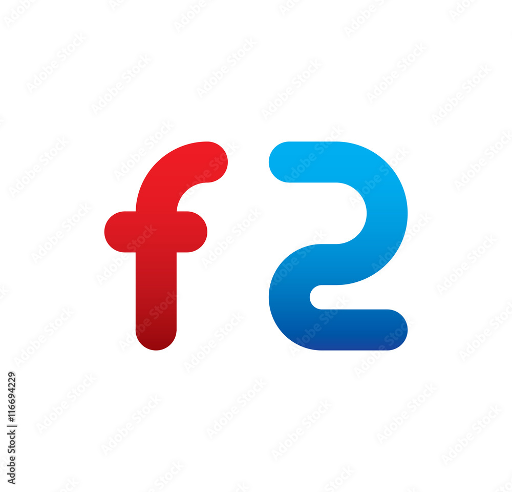 f2 logo initial blue and red f2 logo initial blue and red