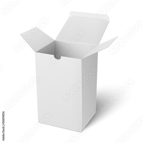White open vertical paper box template.