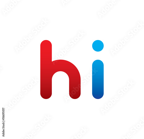 hi logo initial blue and red