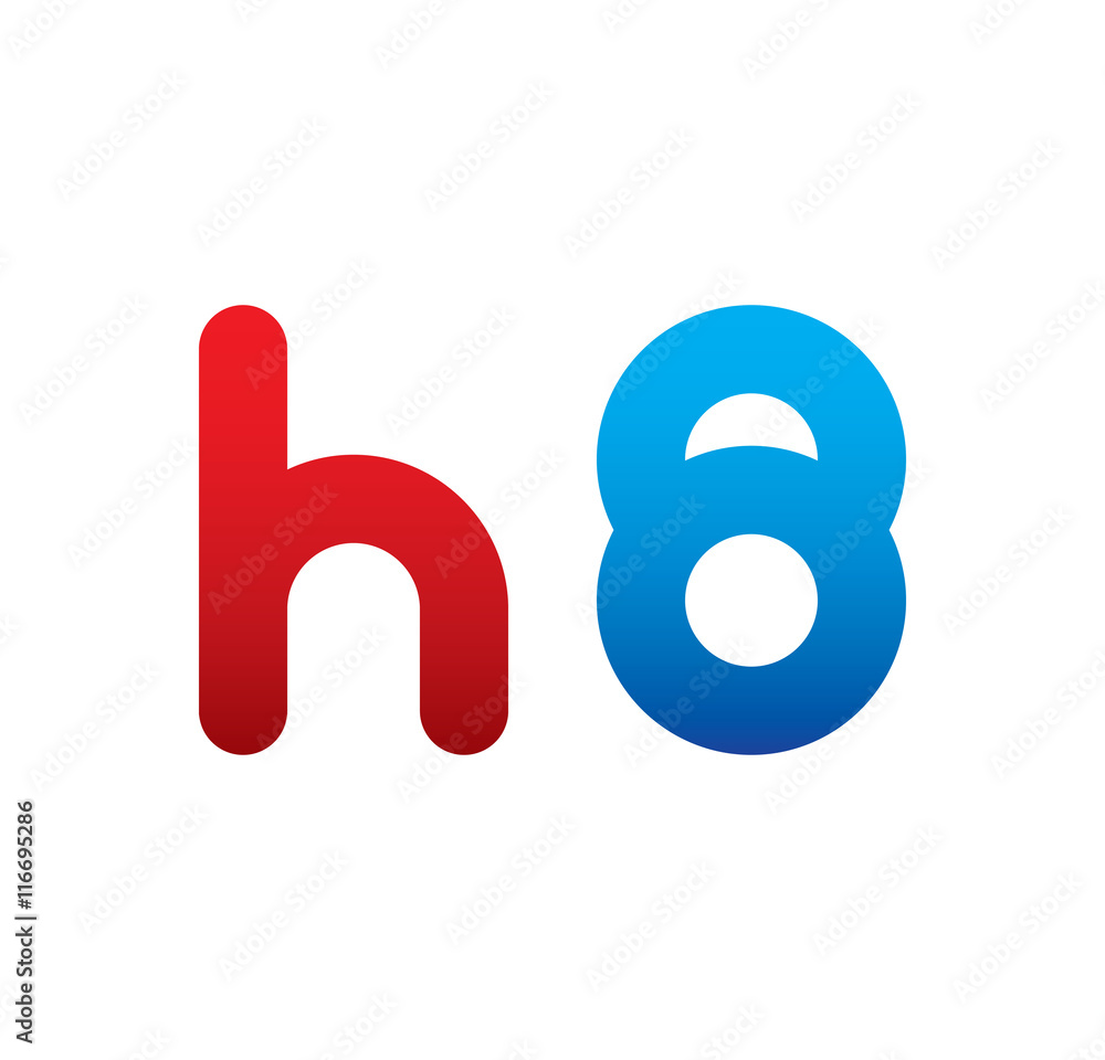 h8 logo initial blue and red h8 logo initial blue and red