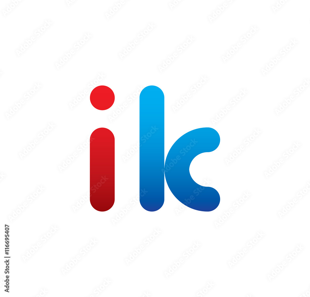 ik logo initial blue and red ik logo initial blue and red