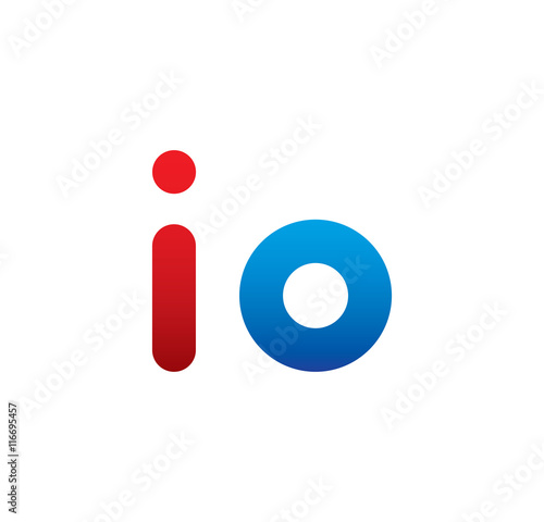 io logo initial blue and red