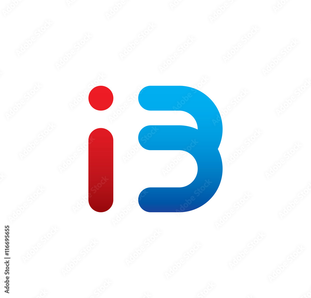 i3 logo initial blue and red i3 logo initial blue and red