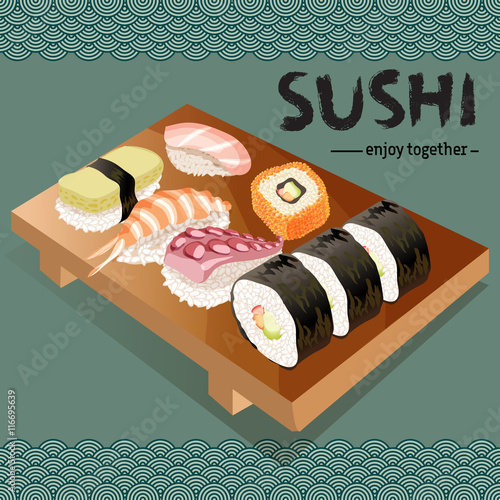 Sushi background design.