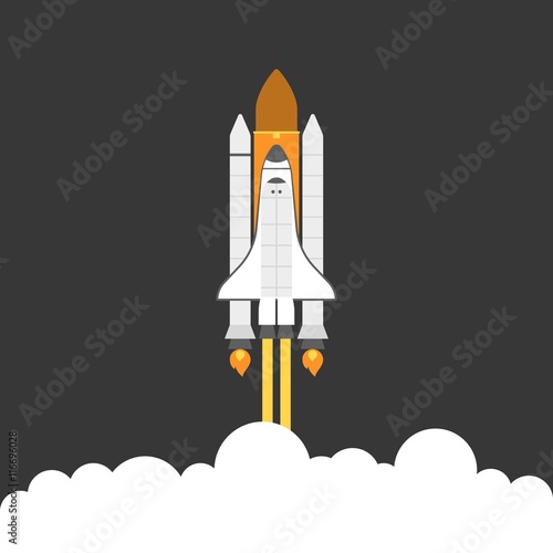 Fototapeta Naklejka Na Ścianę i Meble -  space shuttle, flat design