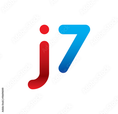j7 logo initial blue and red  photo