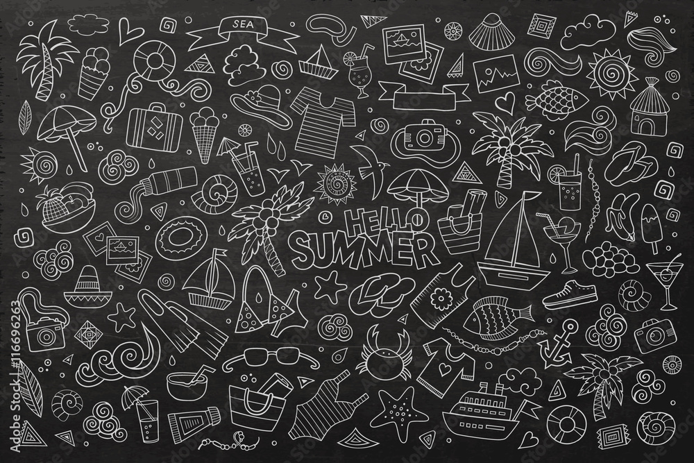 Summer nature symbols and objects Summer nature symbols and objects
