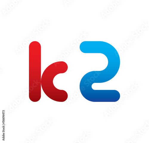 k2 logo initial blue and red 