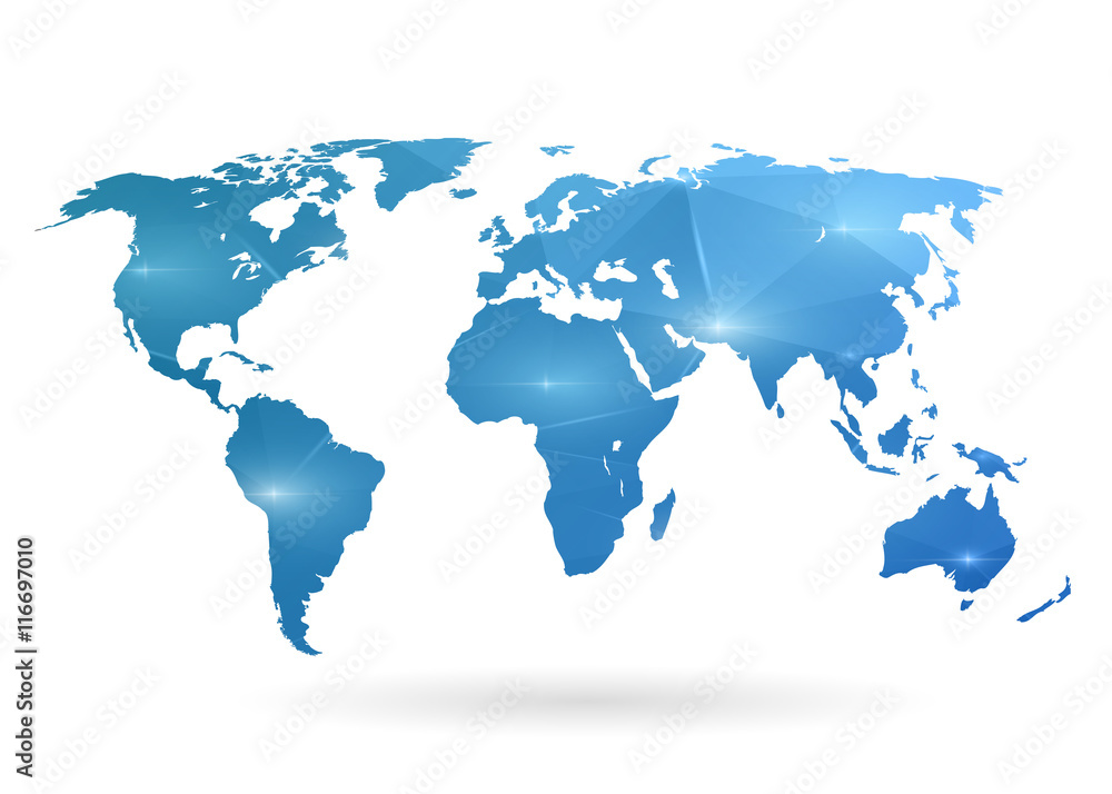 Abstract creative concept vector map of the world for Web and Mobile Applications isolated on background. Vector illustration, creative template design, Business software and social media, origami. Abstract creative concept vector map of the world for Web and Mobile Applications isolated on background. Vector illustration, creative template design, Business software and social media, origami.