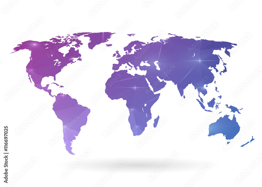 Abstract creative concept vector map of the world for Web and Mobile Applications isolated on background. Vector illustration, creative template design, Business software and social media, origami. Abstract creative concept vector map of the world for Web and Mobile Applications isolated on background. Vector illustration, creative template design, Business software and social media, origami.