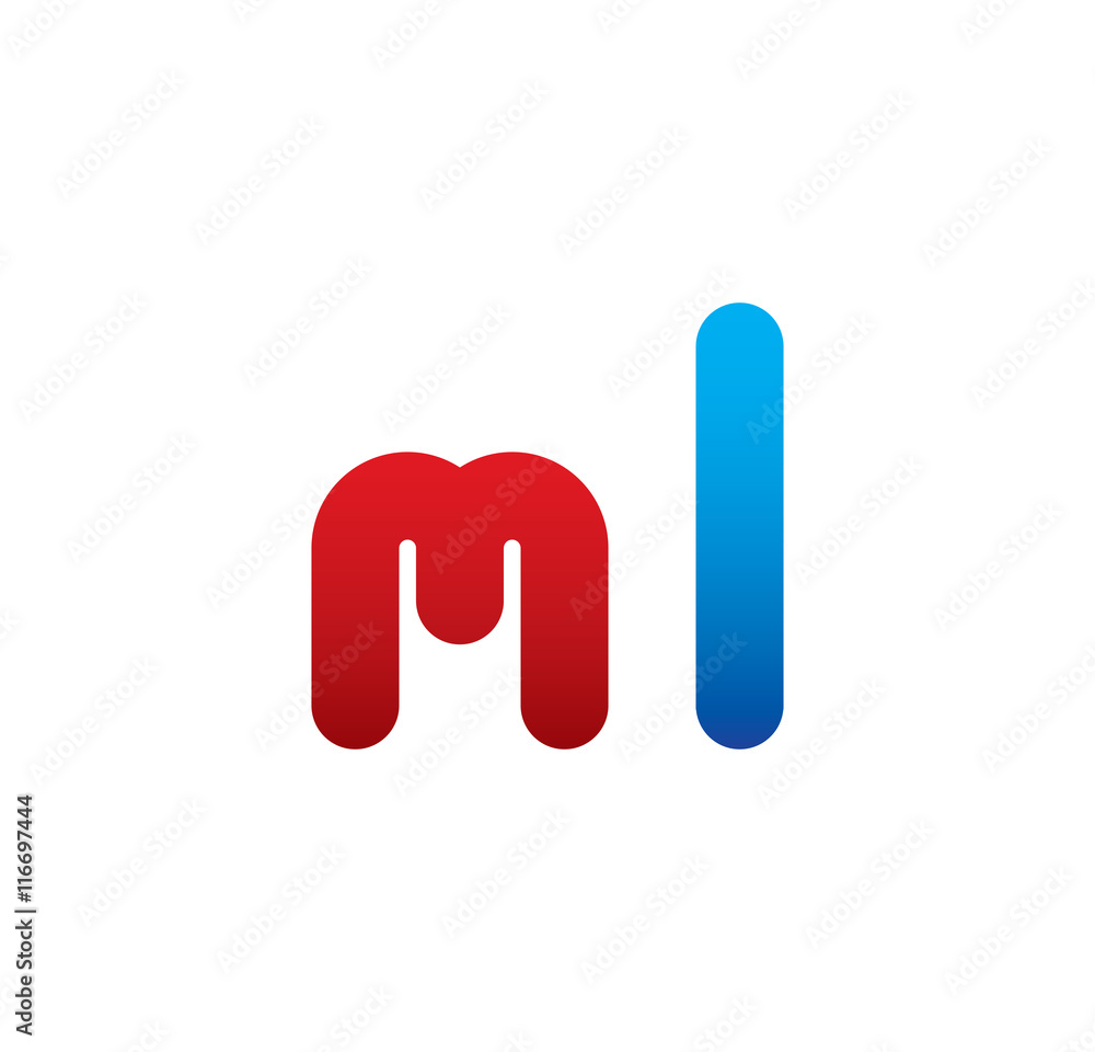 ml logo initial blue and red ml logo initial blue and red