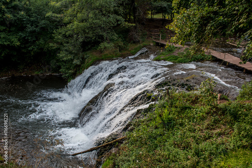 Fototapeta Naklejka Na Ścianę i Meble -  Waterfall. Dzhurynskyi waterfall,  Nyrkiv, Ternopil's'ka oblast,