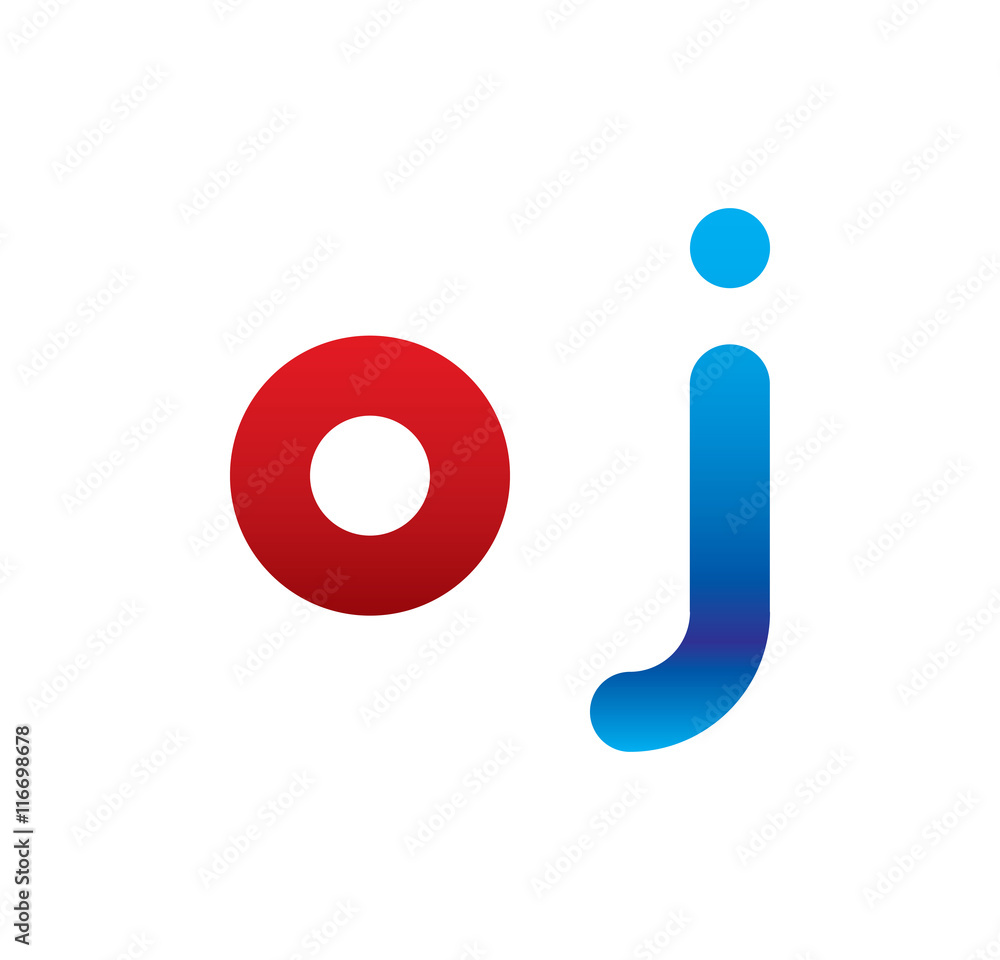 oj logo initial blue and red oj logo initial blue and red