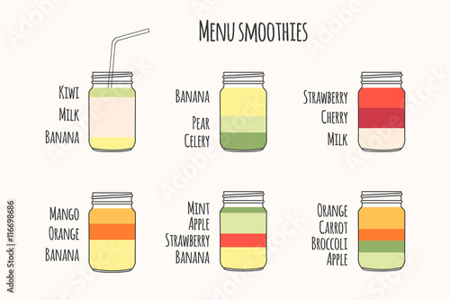 Menu element for cafe or restaurant with fresh drink.